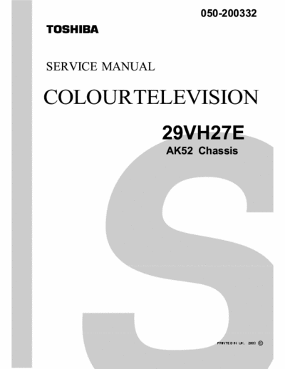 Toshiba 29VH27E Service Manual Color Television SM52-DRX_IF - (7.111Kb) Part 1/3 - pag. 171
